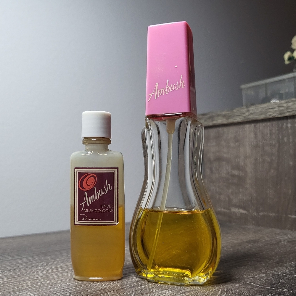 Vintage Used Dana AMBUSH + TENDER MUSK Cologne Bottles Lot